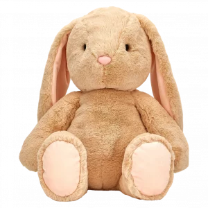 MUMUSO Plüschtier Kaninchen, 40 cm, in Gelb – weiches Kuscheltier aus koreanischem Kaninchenfell für Kinder ab 3 Jahren.