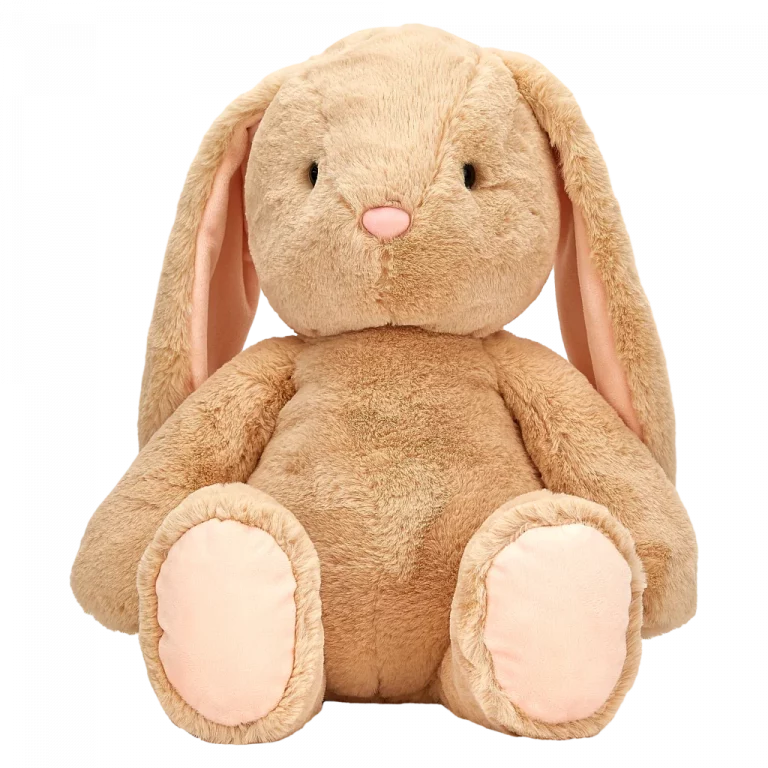 MUMUSO Plüschtier Kaninchen, 40 cm, in Gelb – weiches Kuscheltier aus koreanischem Kaninchenfell für Kinder ab 3 Jahren.