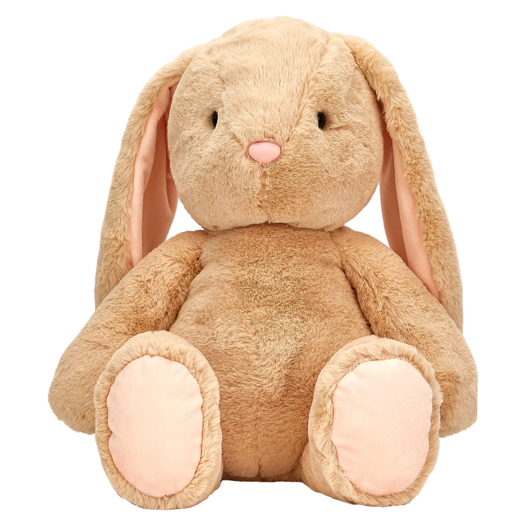 MUMUSO Plüschtier Kaninchen, 40 cm, in Gelb – weiches Kuscheltier aus koreanischem Kaninchenfell für Kinder ab 3 Jahren.