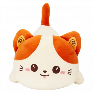 MUMUSO Plüschtier Katze, 45 cm – weiches Kuscheltier in Orange/Weiß als ideales Katzenspielzeug aus Plüsch.