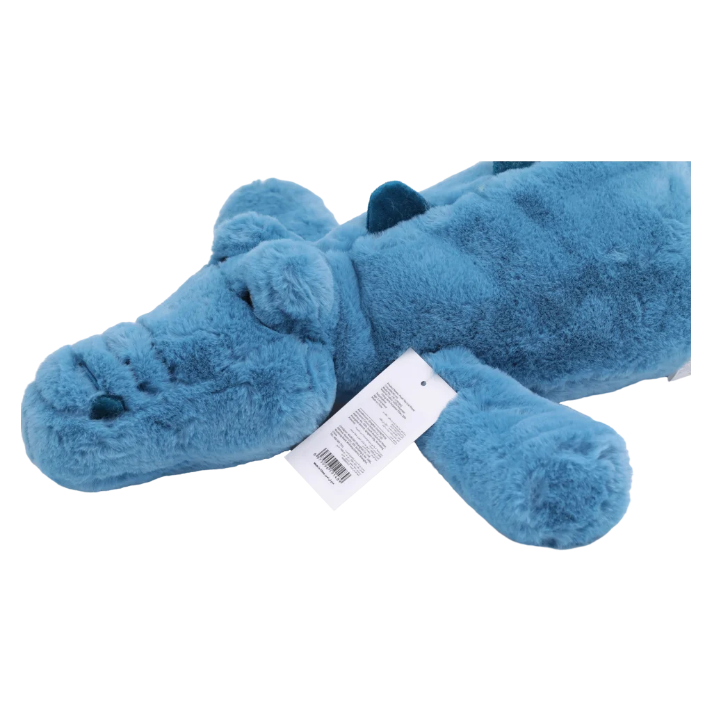 MUMUSO Plüschtier Krokodil aus Kunstkaninchenfell, 60 cm (Blau) – weiches Kuscheltier für Kinder, perfekt als Geschenk.