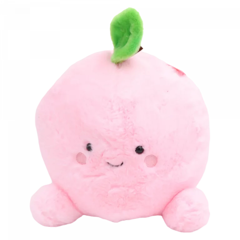 MUMUSO Plüschtier in Pfirsich-Form, 25 cm (Rosa) – weiches Kuscheltier für Kinderzimmer, aus Plüsch gefertigt.