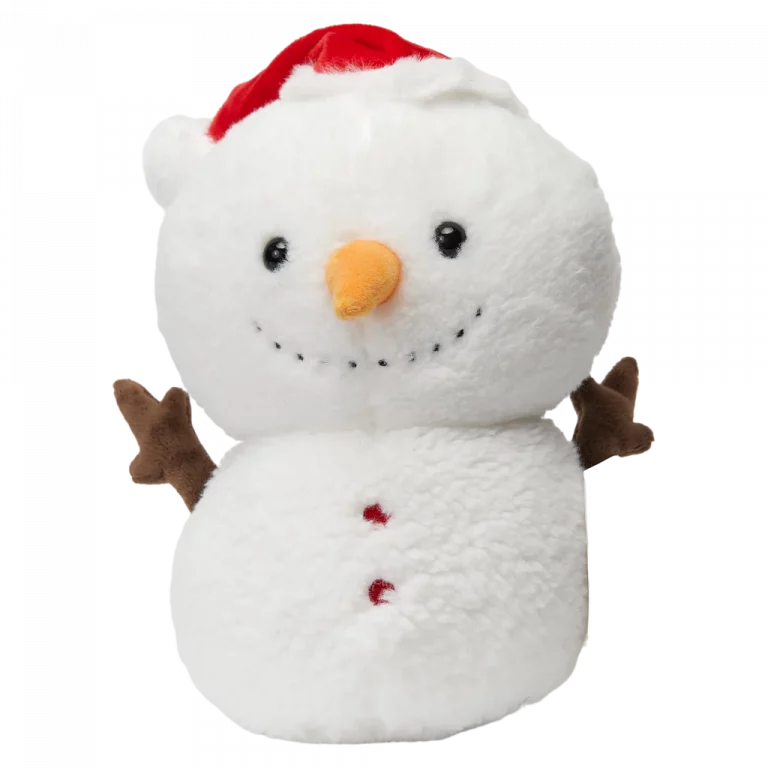 MUMUSO Plüschtier Schneemann, 25 cm (Weiß) – weiches Kuscheltier für Kinderzimmer und winterliche Dekoration.