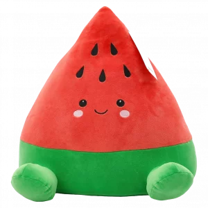 MUMUSO Plüschtier Wassermelone, 35 cm aus Polyester – weiches Kuscheltier für Kinder mit Wassermelonen-Print.