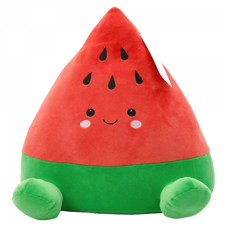 MUMUSO Plüschtier Wassermelone, 35 cm aus Polyester – weiches Kuscheltier für Kinder mit Wassermelonen-Print.