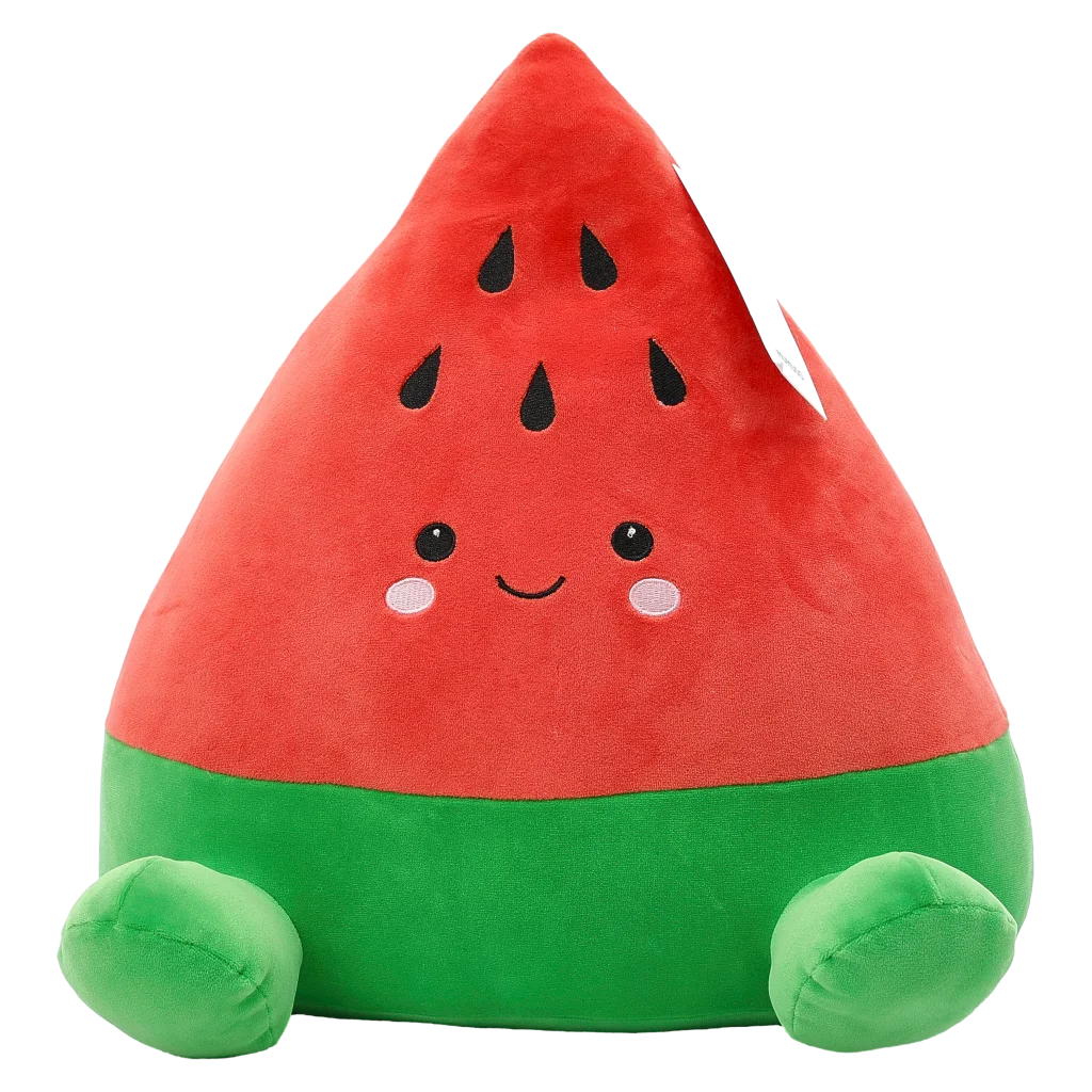 MUMUSO Plüschtier Wassermelone, 35 cm aus Polyester – weiches Kuscheltier für Kinder mit Wassermelonen-Print.
