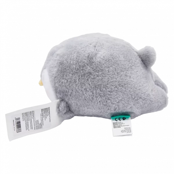 MUMUSO Plüschtier Pinguin aus Kaninchenfell-Imitat, 22 cm (Grau) – weiches Kuscheltier Kinder Geschenkidee.