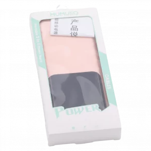 MUMUSO Powerbank aus Kunststoff mit integrierten Kabeln, 10000 mAh (Rosa) – tragbares Ladegerät für unterwegs.