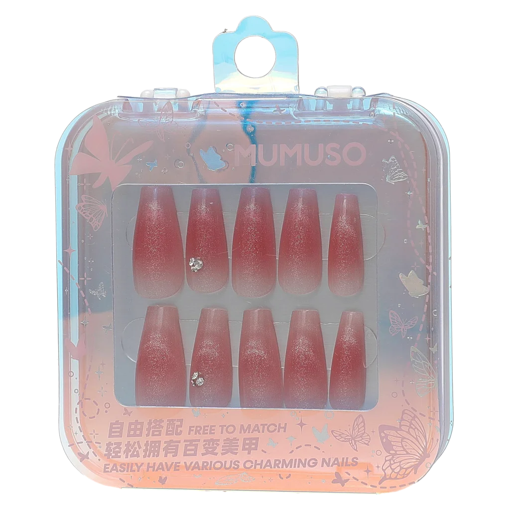 mumuso_press-on-kunstnaegel_abs_glitzer_mehrfarbig.webp MUMUSO Press-On-Kunstnägel aus ABS, glitzernd und mehrfarbig – künstliche Fingernägel zum Aufkleben für besondere Anlässe.