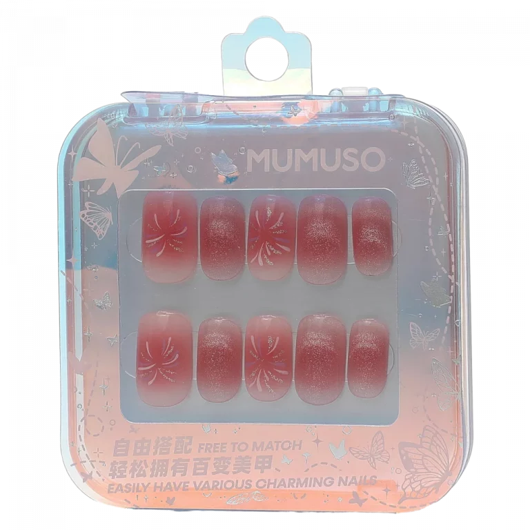 MUMUSO Press-On Nägel selbstklebend, Nagelsticker mit Feuerwerk in Rosa – praktische Nageldekoration für Events.