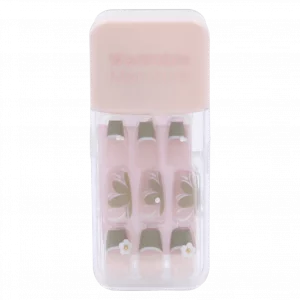 MUMUSO Press On Nails aus ABS, Kunstnägel rosa mit Blumen, praktische Lösung für stilvolles Nageldesign zuhause.
