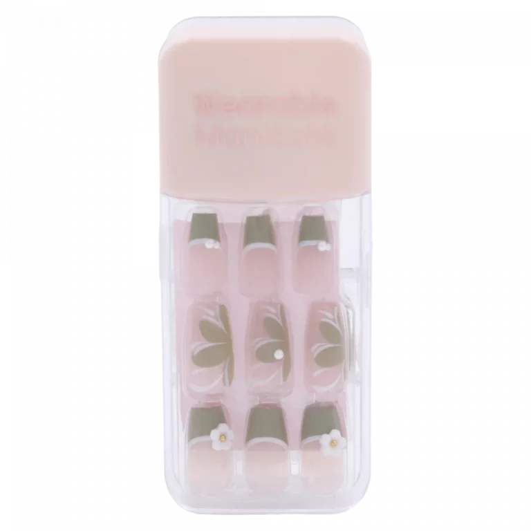 MUMUSO Press On Nails aus ABS, Kunstnägel rosa mit Blumen, praktische Lösung für stilvolles Nageldesign zuhause.