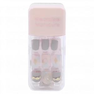 MUMUSO Press On Nails aus ABS in Rosa und Gold mit Soft Glow Print – elegante Nagelsticker für schnelle Verschönerung.