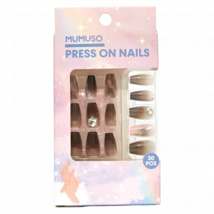 MUMUSO Press On Nails Set mit Nude-Rosa, 30 Stück – künstliche Nägel für Damen im natürlichen Nude-Look.