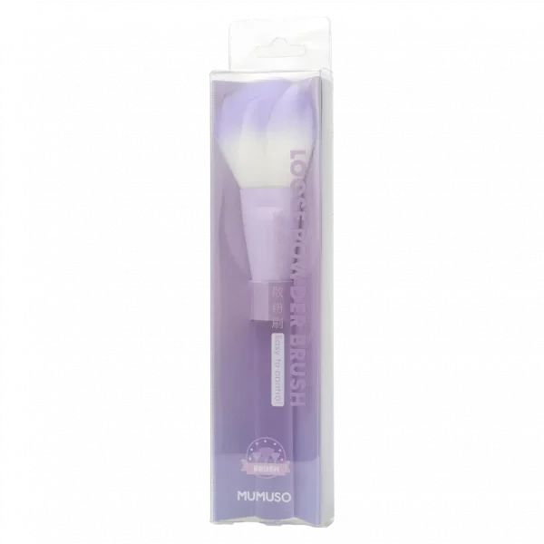 MUMUSO Puderpinsel für loses Puder (Lila/Weiß) – weicher Make-up Pinsel für einen gleichmäßigen Teint.