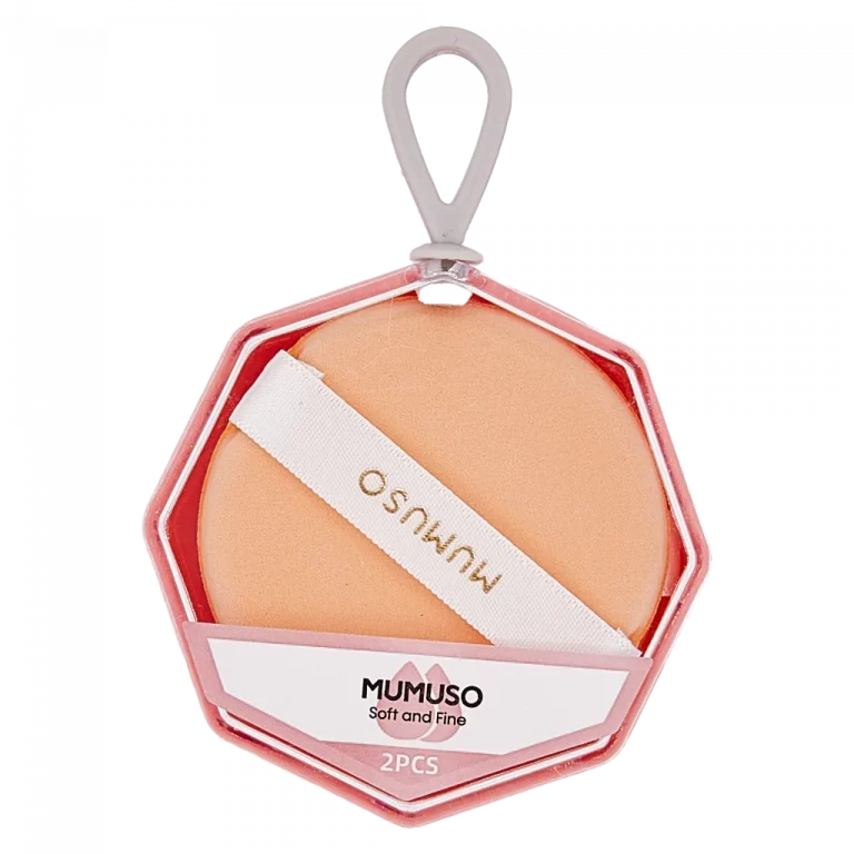 MUMUSO doppelseitiger Make-up Puff aus Polyurethan, apricot – praktisches Kosmetik-Tool für präzises Schminken.