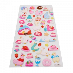 MUMUSO Puffy Sticker aus Schaumstoff mit Meerestier, bunt – Sticker für Kinder und kreative Dekorationen.