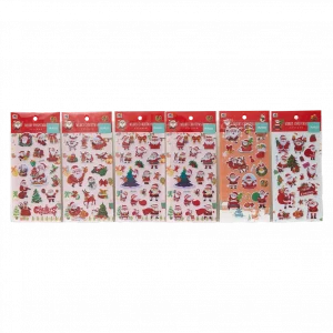 MUMUSO Puffy Sticker mit Weihnachtsmann, selbstklebend und mehrfarbig – ideal als Weihnachtsaufkleber für festliche Bastelprojekte.