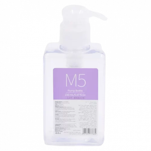 MUMUSO Pumpflasche 150 ml transparent – nachfüllbare Kosmetikflasche für Lotion, Shampoo oder Duschgel, vielseitig verwendbar.