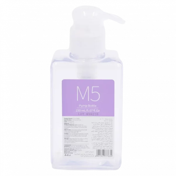 MUMUSO Pumpflasche 150 ml transparent – nachfüllbare Kosmetikflasche für Lotion, Shampoo oder Duschgel, vielseitig verwendbar.
