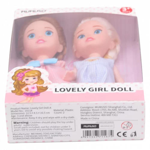MUMUSO Puppenset aus PVC und ABS mit liebevollem rosa Design – Kinderspielzeug für Kinder ab 3 Jahren.