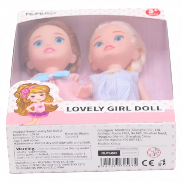 MUMUSO Puppenset aus PVC und ABS mit liebevollem rosa Design – Kinderspielzeug für Kinder ab 3 Jahren.