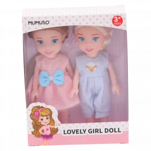 MUMUSO Puppenset aus PVC und ABS mit liebevollem rosa Design – Kinderspielzeug für Kinder ab 3 Jahren.