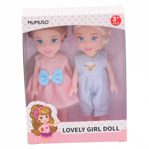 MUMUSO Puppenset aus PVC und ABS mit liebevollem rosa Design – Kinderspielzeug für Kinder ab 3 Jahren.