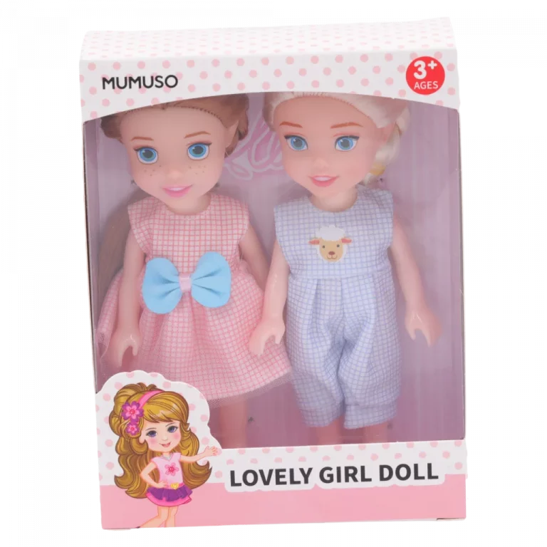 MUMUSO Puppenset aus PVC und ABS mit liebevollem rosa Design – Kinderspielzeug für Kinder ab 3 Jahren.