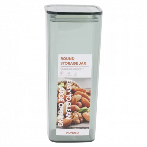 MUMUSO Vorratsglas quadratisch aus Kunststoff, 1600 ml, transparent – vielseitige Küchenaufbewahrung für Lebensmittel.