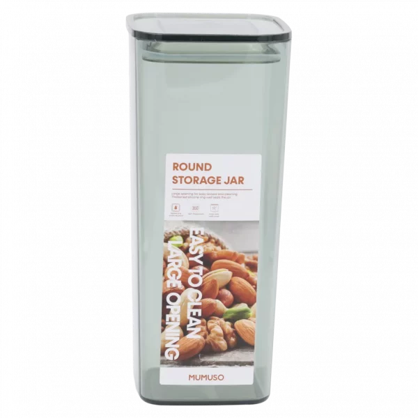 MUMUSO Vorratsglas quadratisch aus Kunststoff, 1600 ml, transparent – vielseitige Küchenaufbewahrung für Lebensmittel.