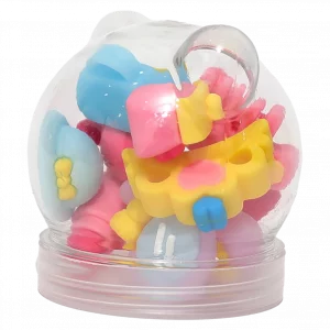 MUMUSO Radiergummi-Set in Dose mit kindlichem Print, blau, für Schule – praktische und bunte Radiergummis als Geschenkidee.