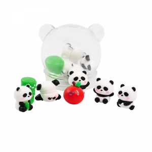 MUMUSO Radiergummi-Set mit Pandafiguren in praktischer Dose – ideales Radiergummi für Kinder und Schulbedarf.