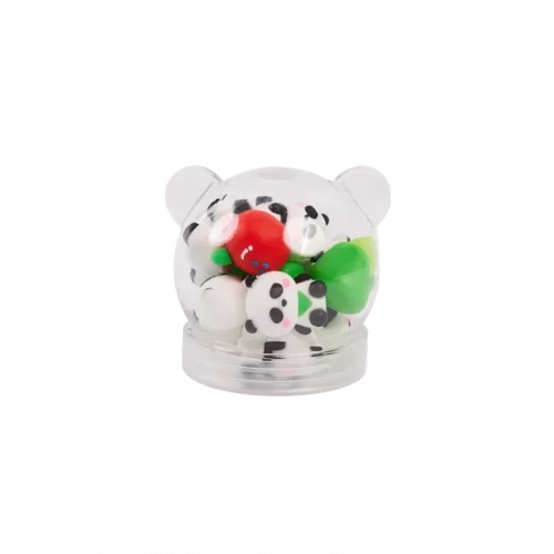 MUMUSO Radiergummi-Set mit Pandafiguren in praktischer Dose – ideales Radiergummi für Kinder und Schulbedarf.