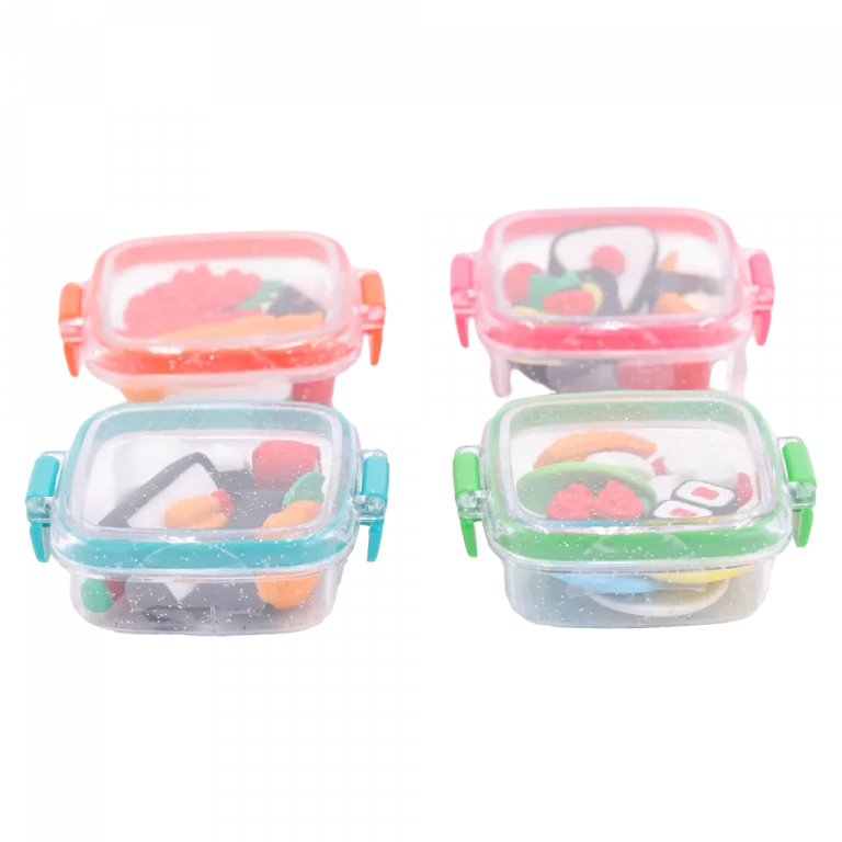 MUMUSO Radiergummi Set aus TPR mit Sushi-Form – kreatives Schulbedarf Radierer für Kinder, farbenfroh und detailreich.