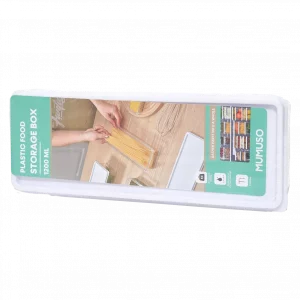 MUMUSO Aufbewahrungsbox für Lebensmittel, 1200 ml, rechteckig und transparent – ideale Kunststoffbox für Küche und Vorrat.