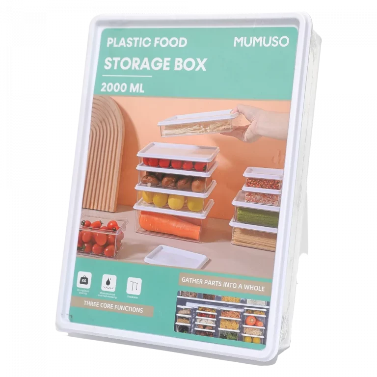 MUMUSO Aufbewahrungsbox aus Kunststoff, 2000 ml (transparent) – praktische Kunststoffbox für die Lebensmittelaufbewahrung.