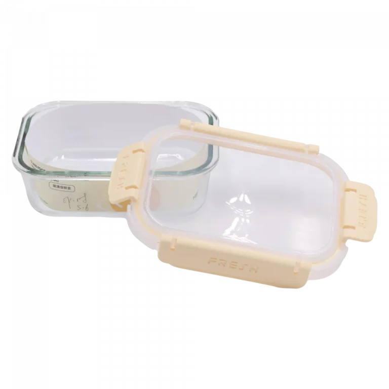 MUMUSO Frischhaltedose aus Glas, 650 ml (Gelb) mit PP-Deckel und Silikondichtung – ideal zur Aufbewahrung von Lebensmitteln.