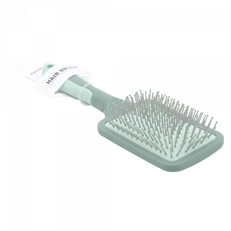 MUMUSO rechteckige Luftkissen-Haarbürste aus Polypropylen und Gummi (grün) – ideale Haarbürste für sanfte Entwirrung.