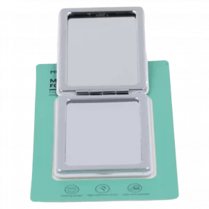 MUMUSO Klappspiegel aus ABS-Kunststoff, weiß, kompakt mit Tier-Print, praktischer Handspiegel für unterwegs.