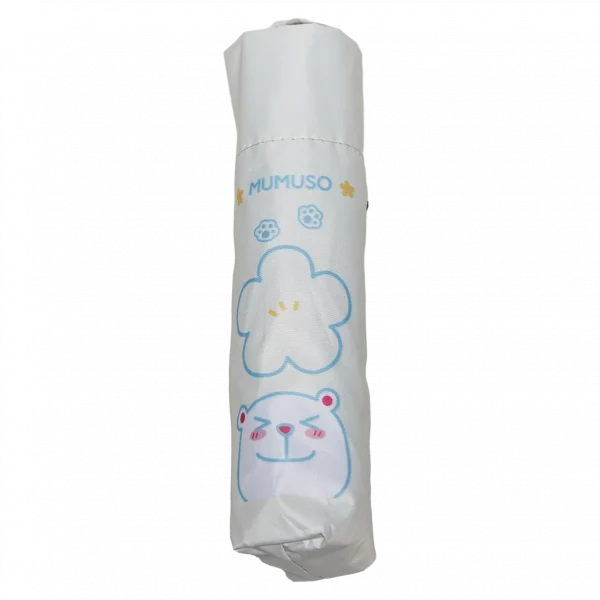 MUMUSO Regenschirm mit Bär, faltbar und aus Polyester, hellgelb – kompakter Kinder Regenschirm für unterwegs.