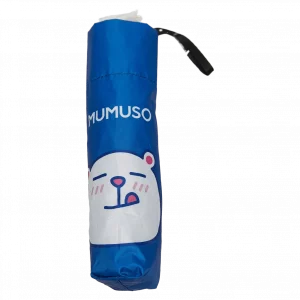 MUMUSO Regenschirm faltbar aus Polyester (dunkelblau) mit Bären-Print – kompakter und windfester Sonnenschutzschirm.