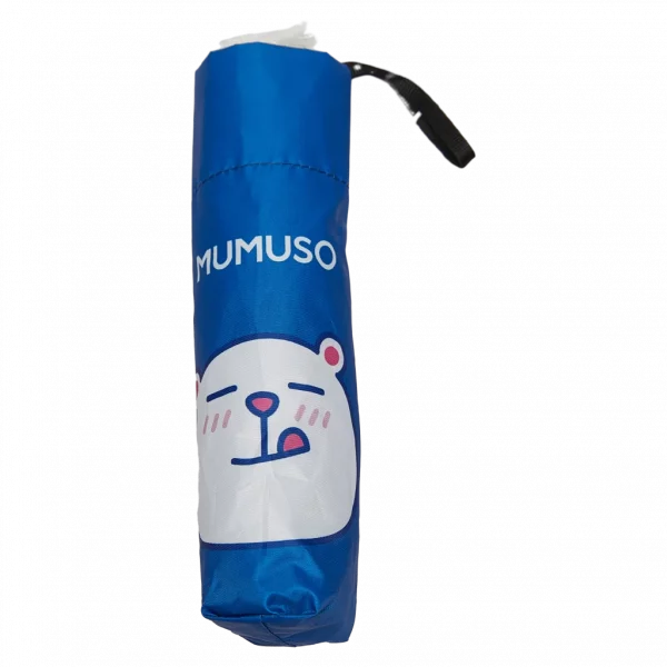 MUMUSO Regenschirm faltbar aus Polyester (dunkelblau) mit Bären-Print – kompakter und windfester Sonnenschutzschirm.