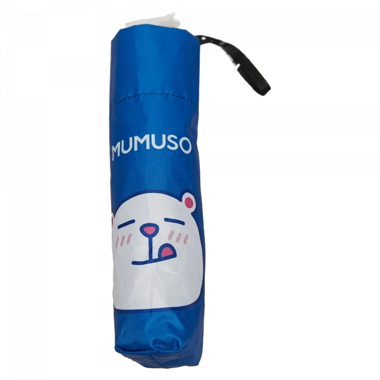 MUMUSO Regenschirm faltbar aus Polyester (dunkelblau) mit Bären-Print – kompakter und windfester Sonnenschutzschirm.