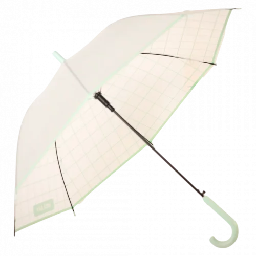 MUMUSO transparenter Regenschirm mit Raster, Fiberglas und J-Griff (Pink) – sturmfester Regenschirm für Erwachsene.