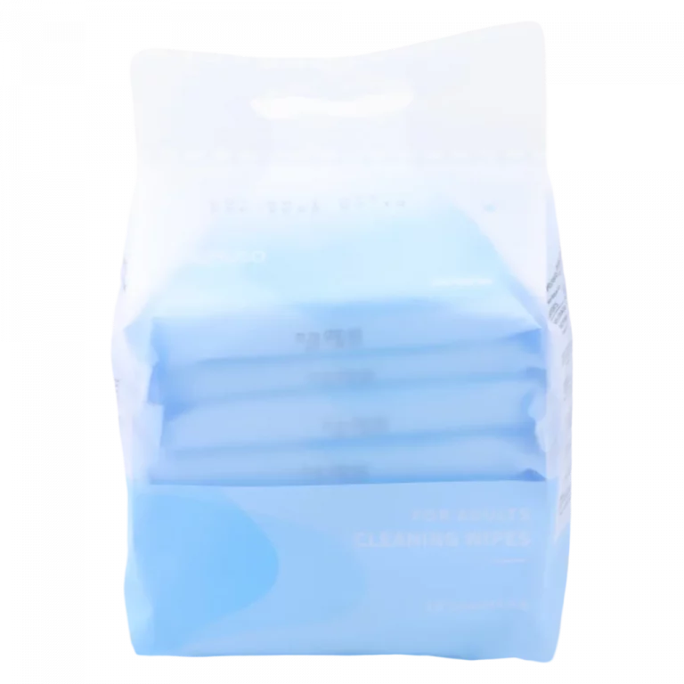 MUMUSO Reinigungstücher für Erwachsene, sanfte Hautpflege, 8×10 Stück, Vliesstoff, blau – praktische Pflegetücher.