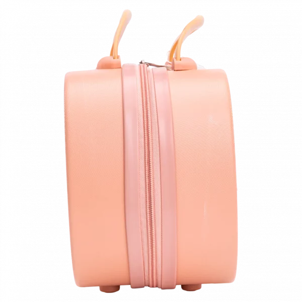 MUMUSO Reisetrolley für Kosmetik, 14 Zoll (Rosa) mit Family-Print – kompakter Koffer für Accessoires auf Reisen.