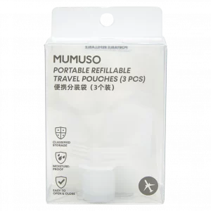 MUMUSO 3-teiliges Reisebeutel-Set, transparent, wiederbefüllbar – praktisches Reisebeutel Set nachfüllbar für Pflegeprodukte.