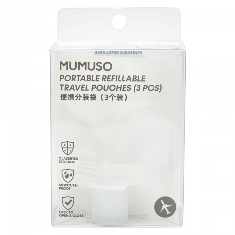 MUMUSO 3-teiliges Reisebeutel-Set, transparent, wiederbefüllbar – praktisches Reisebeutel Set nachfüllbar für Pflegeprodukte.