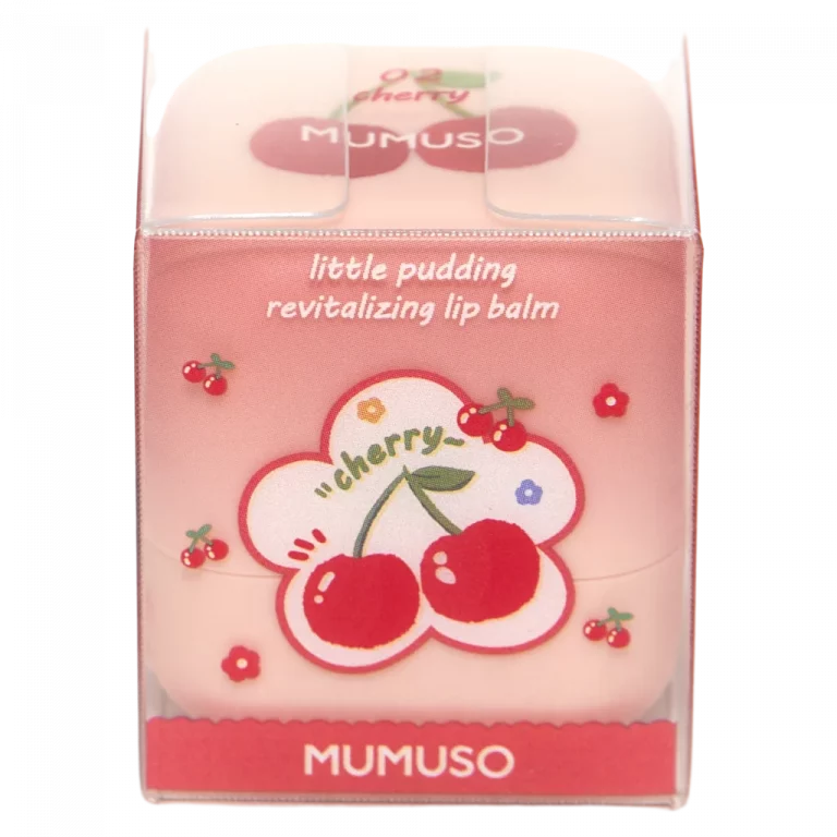 MUMUSO revitalisierender Lippenbalsam mit Kirsch-Print, 26 g – feuchtigkeitsspendende Lippenpflege Cherry in Rot.
